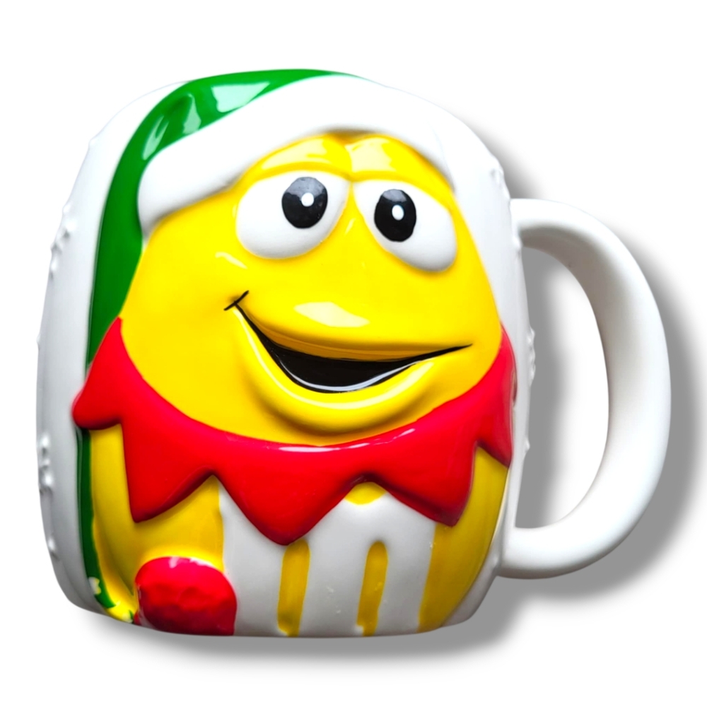 Large Yellow M&M's Christmas Elf Mug Cup Galerie Coffee Tea Oversized Mars